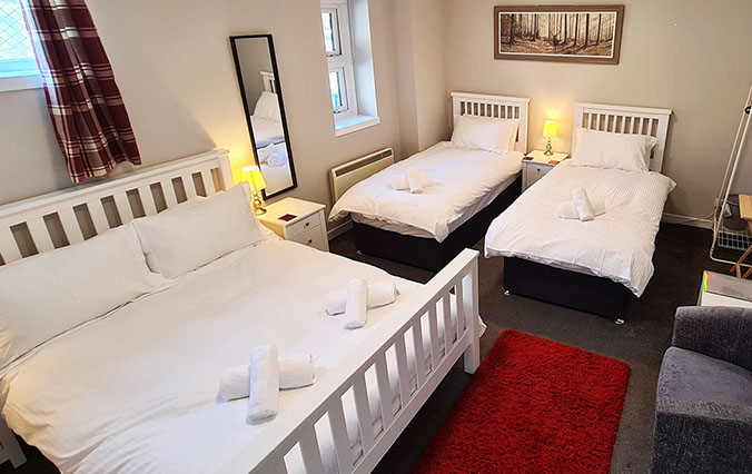 Family Room accommodation at Rooms on the High Street with private bathrooms