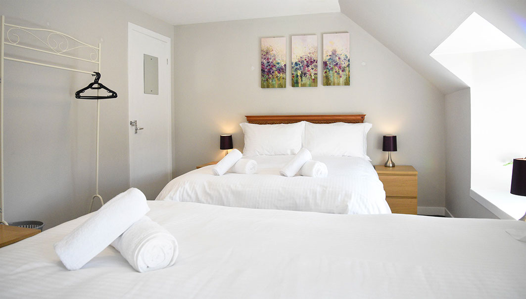 Family Triple room accommodation in Portree at Rooms on the High Street with WIFI
